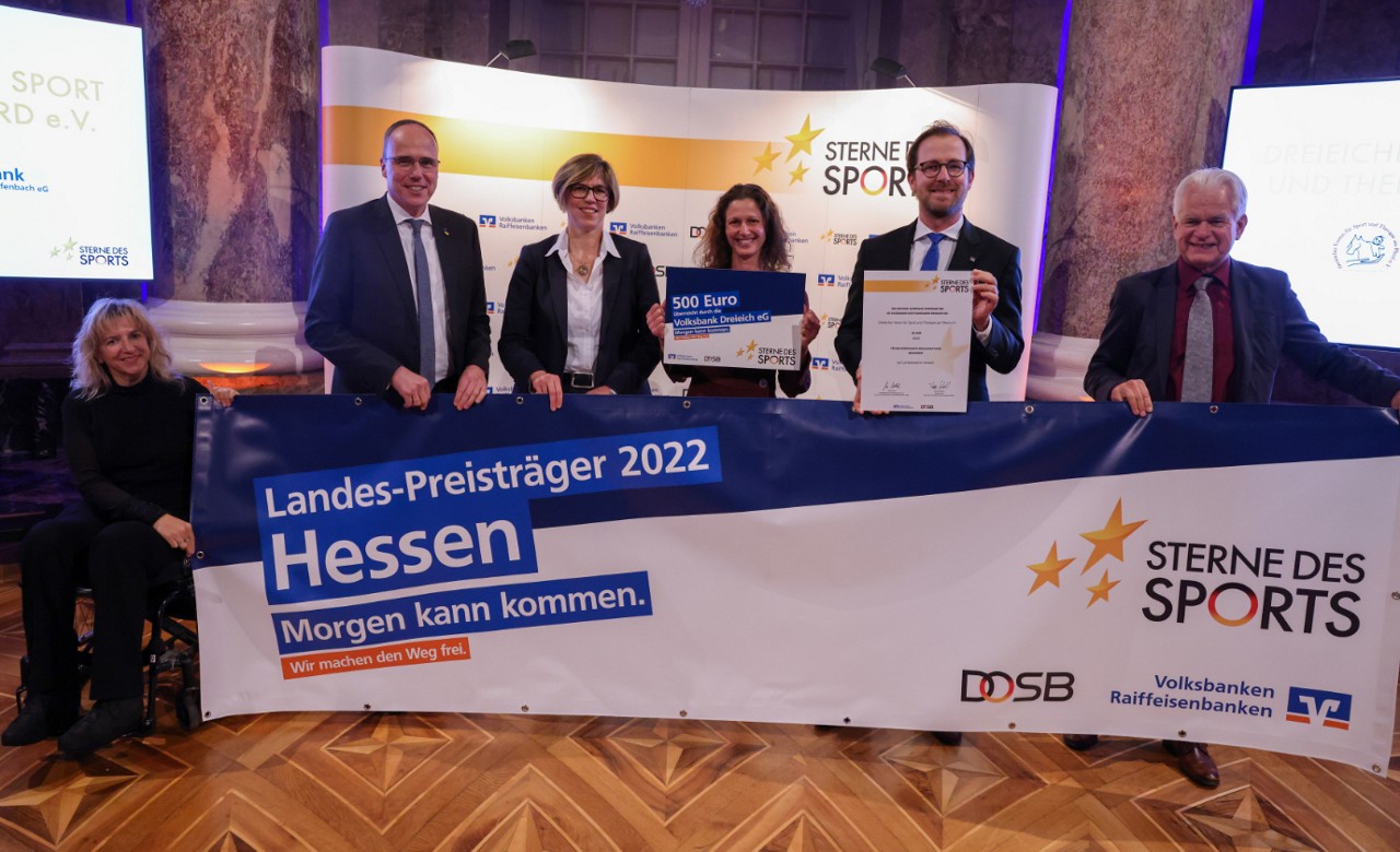 Sterne des Sports: Förderpreis – Dreieicher Verein für Sport und Therapie am Pferd e.V. (Quelle: Genossenschaftsverband) Sterne des Sports: Förderpreis – Dreieicher Verein für Sport und Therapie am Pferd e.V. (Quelle: Genossenschaftsverband)